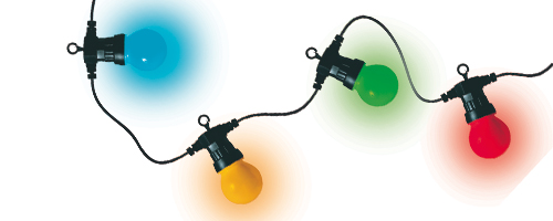  LED reťazec, tvar gule, farebná, 30ks-ová, 230V LPL 30
