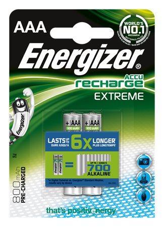 Nabíjacie Mikrotužkové AAA batérie Energizer Extreme duo  (HR03 - 800 mAh)