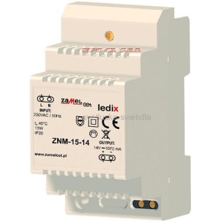 LED transformátor  14V DC 15W - ZNM-15-14 LEDIX
