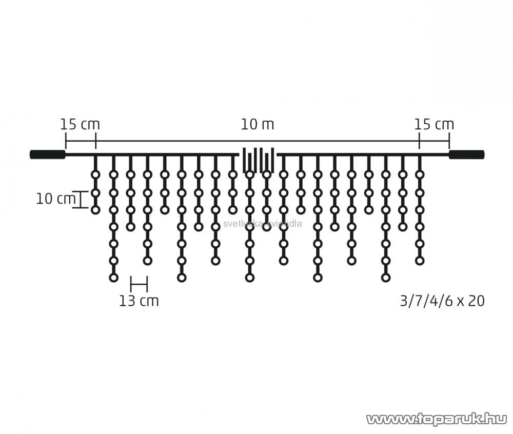 LED svetelný záves 10m spájatelný - teplá biela