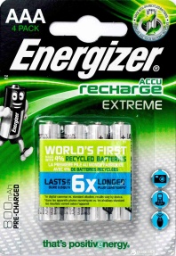 Nabíjacie Mikrotužkové AAA batérie Energizer Extreme (HR03 - 800 mAh)