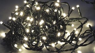 LED Vianočná reťaz 10m na Baterky s časovačom 100LED - teplá biela