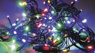 LED Vianočná reťaz 10m na Baterky s časovačom 100LED - multikolor